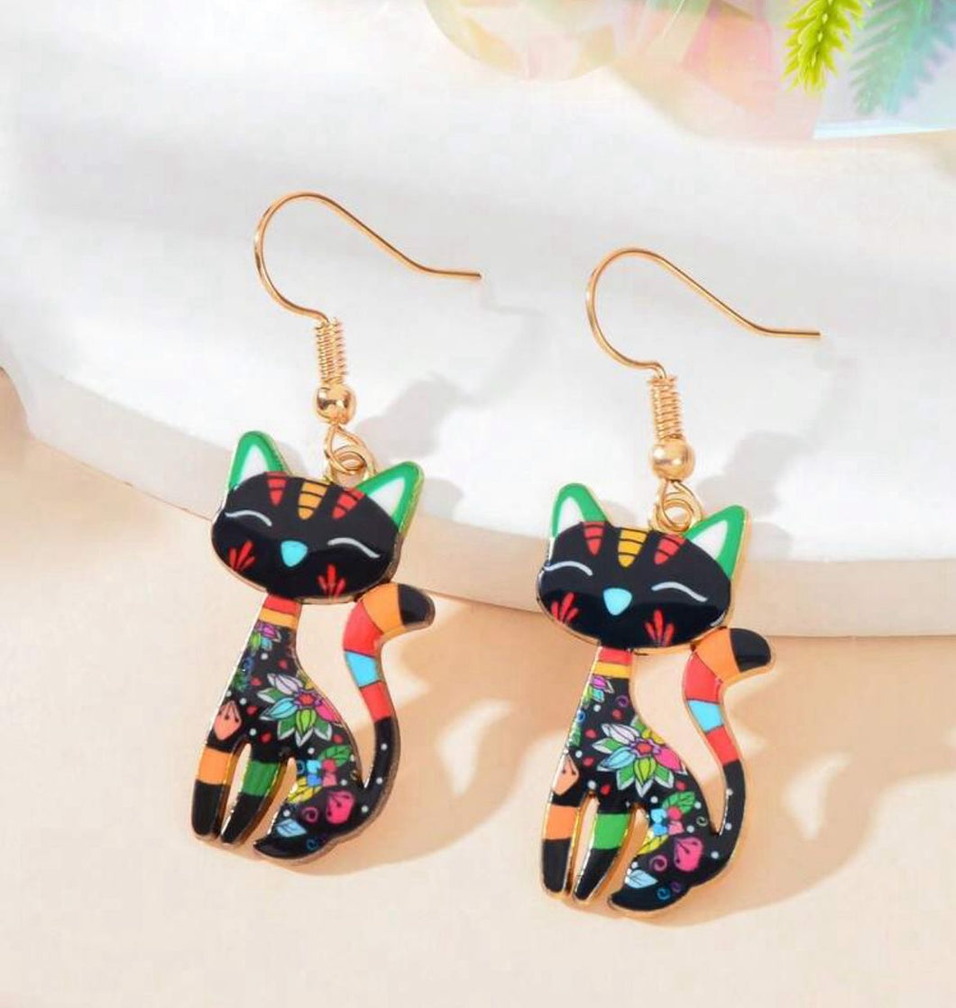 Artsy cat earings