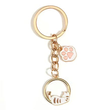 Load image into Gallery viewer, Sleeping Cat &amp; Paw Key Chain
