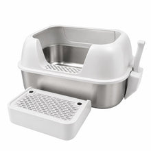 Load image into Gallery viewer, Uncovered Stainless Steel Litter Box
