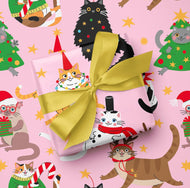 Cat Themed Christmas Gift Paper