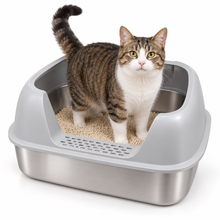 Load image into Gallery viewer, Uncovered Stainless Steel Litter Box
