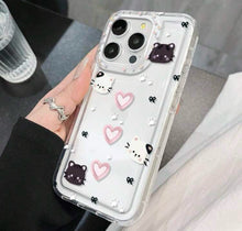 Load image into Gallery viewer, Clear SIlicon Phone Case with Hearts (IPhone 13; IPhone 15.)
