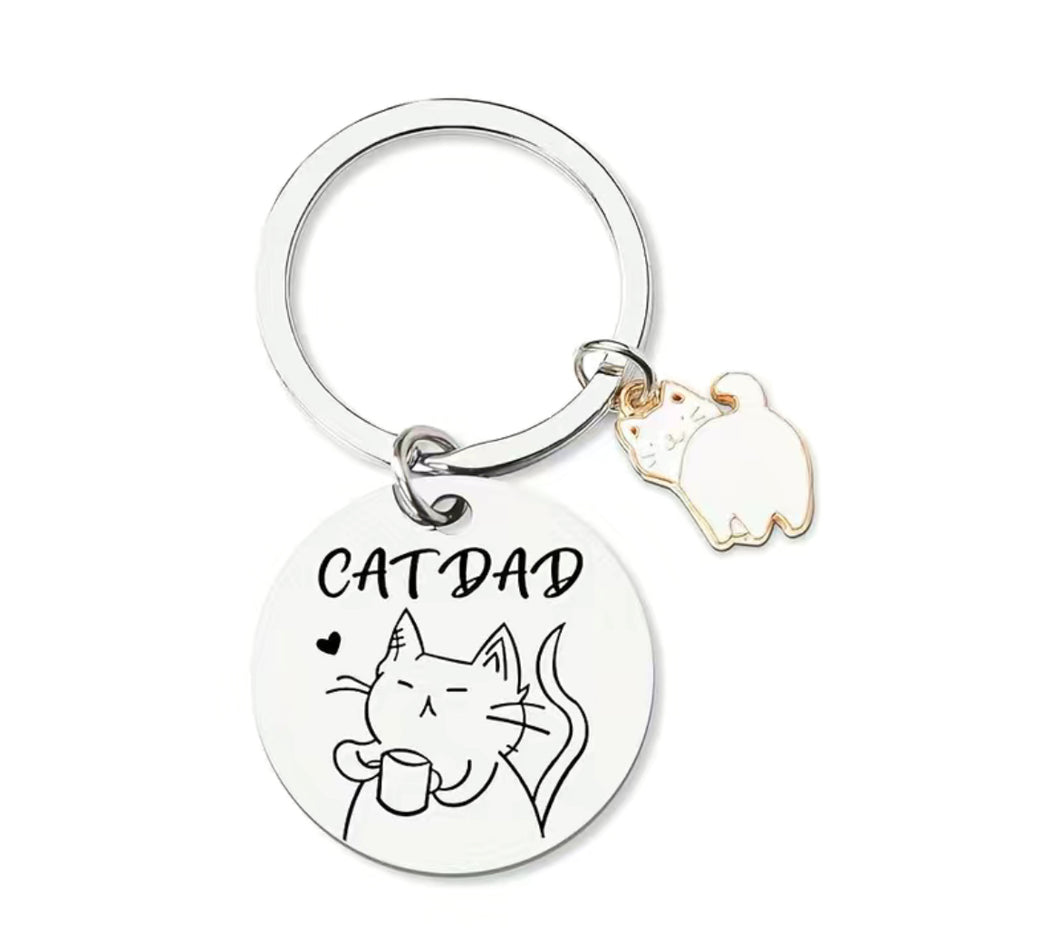 Cat Dad Key Chain