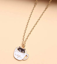 Load image into Gallery viewer, Cat+Coffee Necklace
