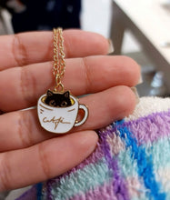 Load image into Gallery viewer, Cat+Coffee Necklace

