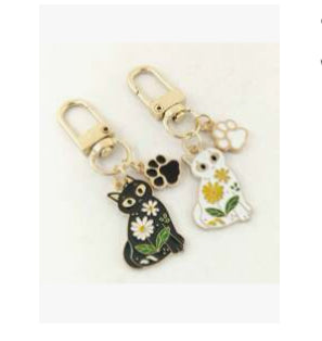 Cute cat & paw Keychain