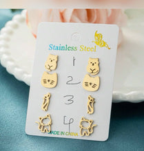 Load image into Gallery viewer, Cat Themed Stud Earrings.
