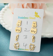 Cat Themed Stud Earrings.