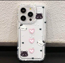 Load image into Gallery viewer, Clear SIlicon Phone Case with Hearts (IPhone 13; IPhone 15.)
