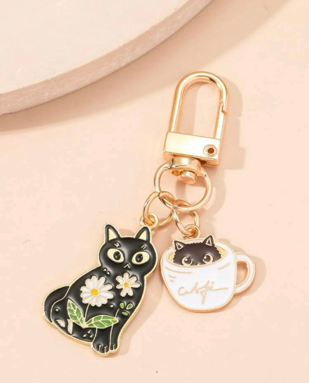 Cat/Coffee Mug Keychain