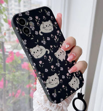 Load image into Gallery viewer, Cartoon Cat Phone Case -Black
