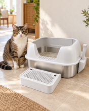 Load image into Gallery viewer, Uncovered Stainless Steel Litter Box
