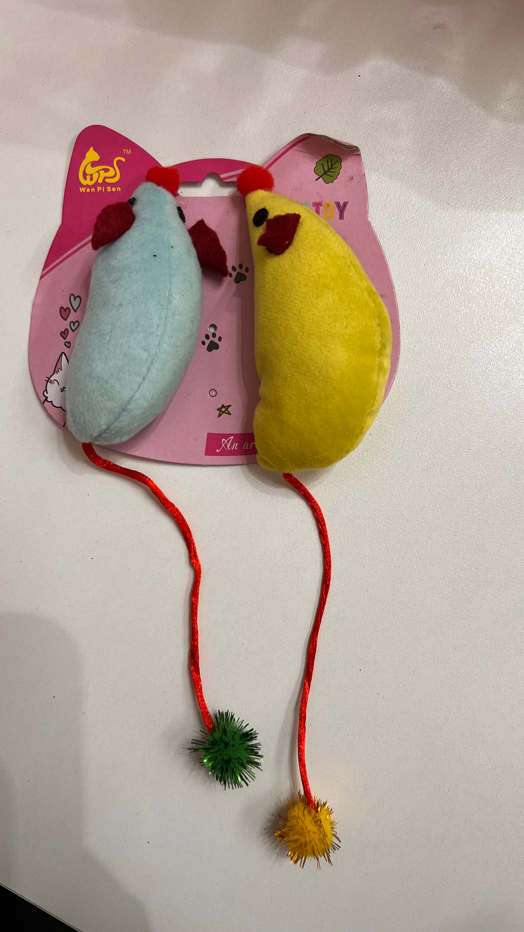 Plush mouse with cotton tail