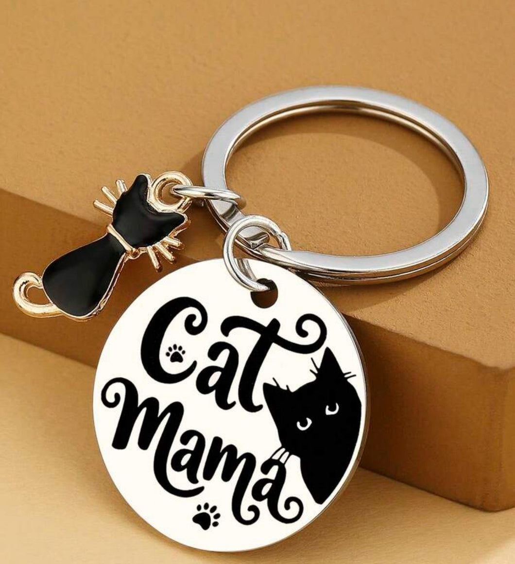 Cat mama keychain