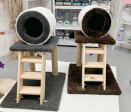 Cat tree with steps & barrel