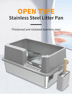 Uncovered Stainless Steel Litter Box